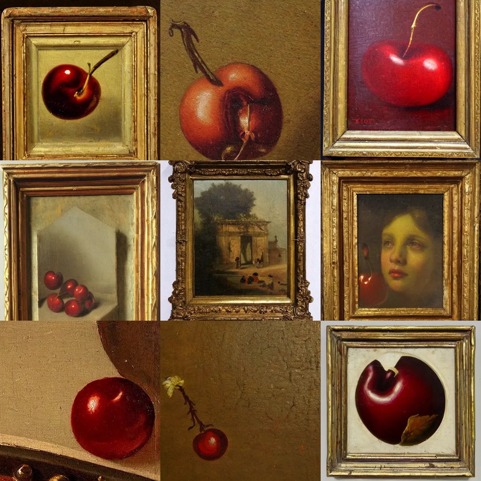 Prompt: xix century classical academical oil paintintg, a fragment with a close - up cherry. flemish baroque, classicism, romanticism, academism.