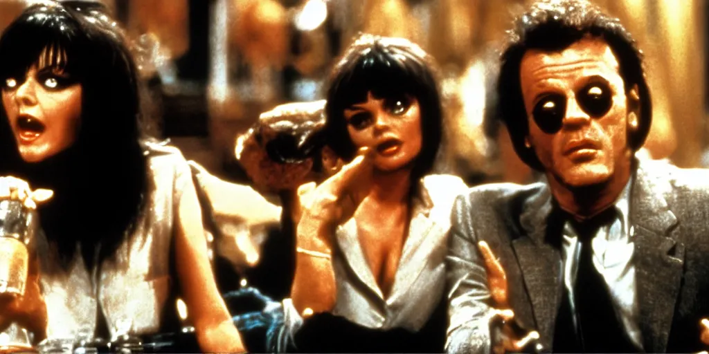 Image similar to frame from pulp fiction gremlins