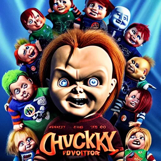 Image similar to Chucky versus Demonic Toys movie poster