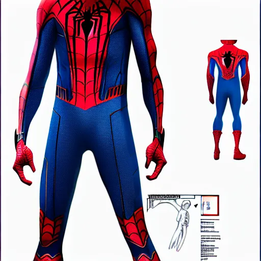 Image similar to spiderman homecoming suit blueprints!!