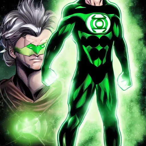 Image similar to a Green Lantern Gambit mashup, amalgamation, comic book art, hyperrealistic, 8k, concept art