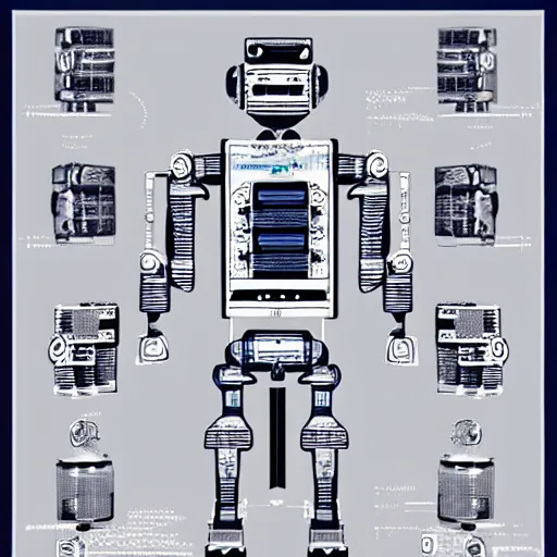 Prompt: blueprint for a self replicating robot