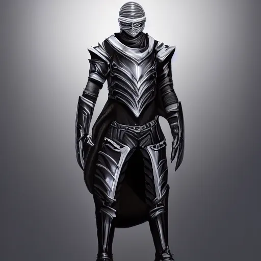 Image similar to a highly detailed digital art of a man wearing a epic shadow armor