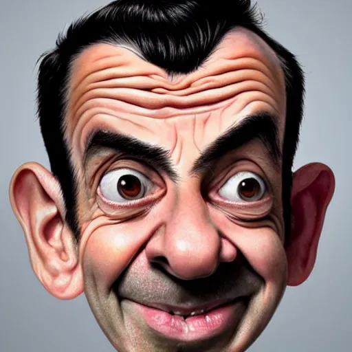 Prompt: mrbean head caricature, artgem, digital painting, color painting, hyperrealistic, concept art, oil painting, masterpiece, concept art, trending on deviantart, realistic and detailed face, highly detailed, high quality, 8 k, soft lighting, fancy colors, fantasy, cinematic, high coherence