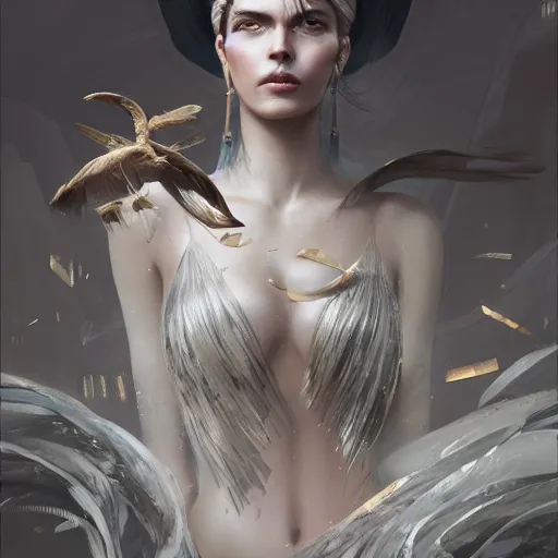 Image similar to luxury advertisement, a highly detailed epic cinematic concept art CG render digital painting artwork of a woman from Poland named Karolina Michalczyk. By Greg Rutkowski, Ilya Kuvshinov, WLOP, Stanley Artgerm Lau, Ruan Jia and Fenghua Zhong, trending on ArtStation, made in Maya, Blender and Photoshop, octane render, excellent composition, cinematic atmosphere, dynamic dramatic cinematic lighting, aesthetic, very inspirational, arthouse