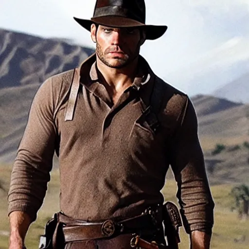 Image similar to Henry Cavill as Indiana Jones