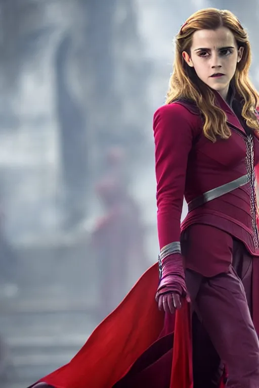 Image similar to Still of Emma Watson as Scarlett Witch