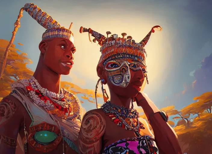 Prompt: highly detailed digital painitng of tribal afrikan voodoo kemetic mask, 2 d game fanart behance hd by jesper ejsing, by rhads, makoto shinkai and lois van baarle, ilya kuvshinov, rossdraws, global illumination, radiant light, detailed and intricate environment