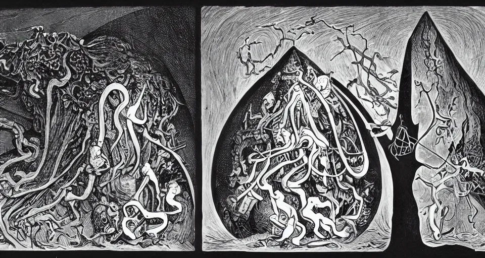 Image similar to the two complementary forces that make up all aspects and phenomena of life, by H.P. Lovecraft