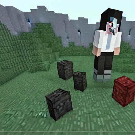 Prompt: Trent Reznor in Minecraft