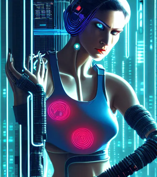 Image similar to cable inserted into head, jacked into cyberdeck wrist terminal, very very beautiful cyberpunk woman, computer, 1 9 7 9 omni magazine cover, style by vincent di fate, cyberpunk 2 0 7 7, very coherent, detailed, 4 k resolution, unreal engine, daz