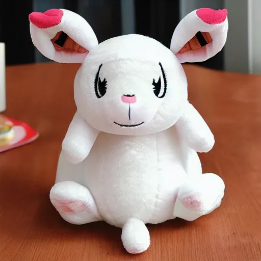 Image similar to cute fumo plush of a cute sheepgirl, goat, anime girl