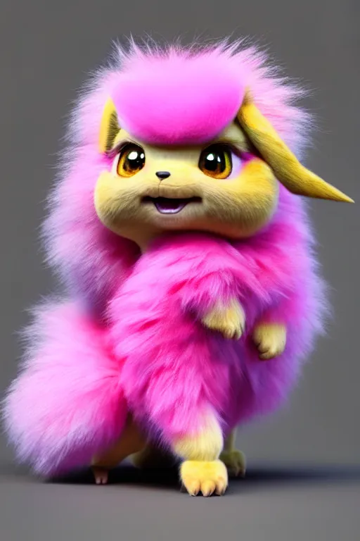 Prompt: high quality 3 d render hyperrealist very cute multicolor stripped fluffy! phoenix chimera hybrid highly detailed, vray smooth, in the style of detective pikachu, hannah yata charlie immer, dramatic pink light, low angle, uhd 8 k, sharp focus