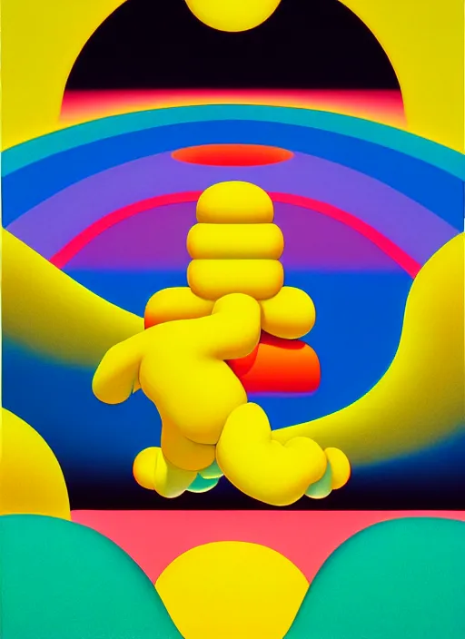 Prompt: duality of men by shusei nagaoka, kaws, david rudnick, airbrush on canvas, pastell colours, cell shaded, 8 k,