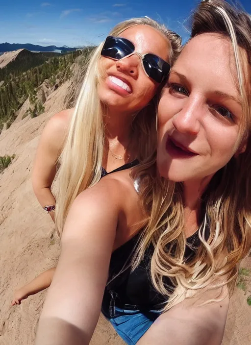 Image similar to gopro footage of a beautiful woman with long blonde hair kissing you