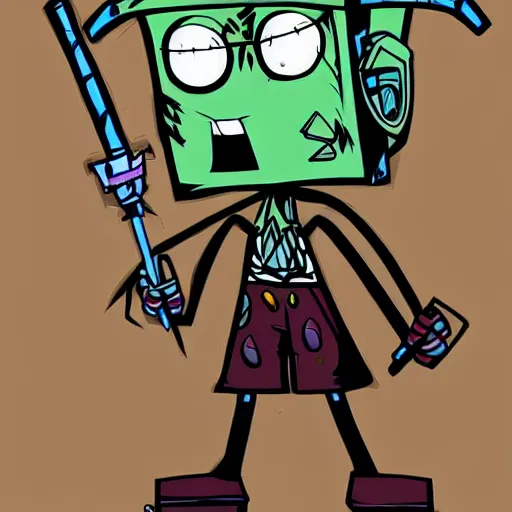 Image similar to Postal Dude in the Invader Zim Art Style, very detailed, extremely detailed, detailed, digital art, trending on artstation