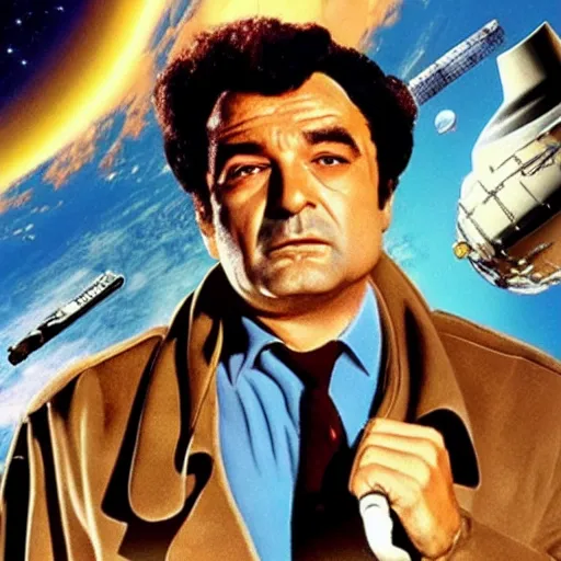 Prompt: detective columbo in space. tv quality.