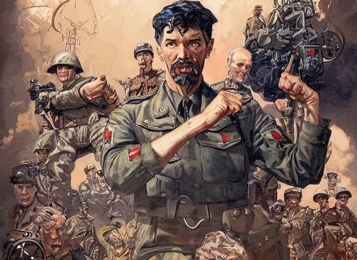 Prompt: a highly detailed ww 2 portrait of stephen strange, james gurney, james jean