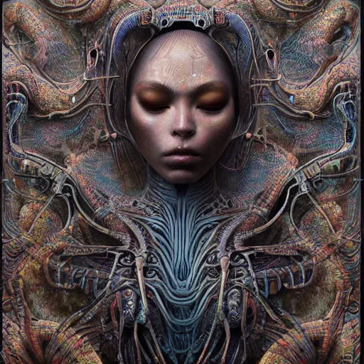 Prompt: ultra realist intricate detailed painting of an attractive alien female and alien male, full body, curvy, black scales and cyborg tech, very intricate details, focus, artstyle Beksiński and Hiraku Tanaka and Tom Bagshaw, award winning