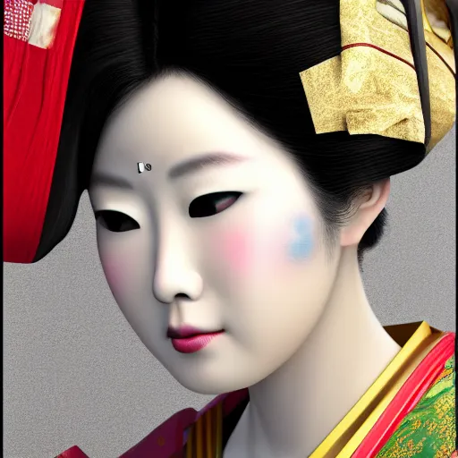 Image similar to hi resolution geisha portrait yasutomo oka 8 k ultrarealistic