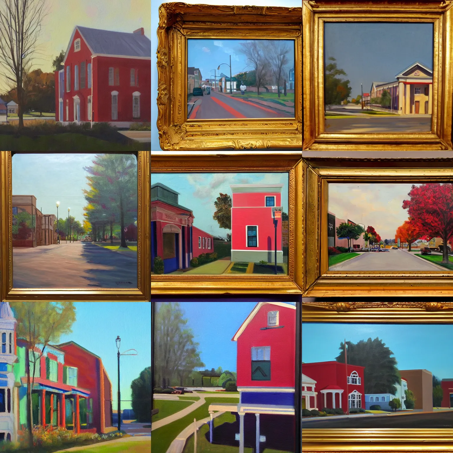 Prompt: brunswick maryland, oil painting, contrasting colors, art museum piece.