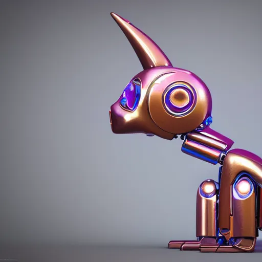 Prompt: Art Deco robot rabbit head, cute, colorful sculpture, milo style,16k, octane render