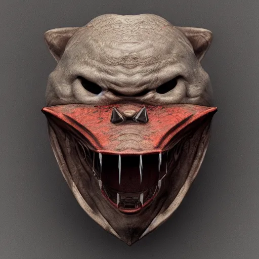 Prompt: a realistic vampire bat steel mask, epic scale, character concept art, face symmetry, intricate accurate details, artstation trending, octane render, cinematic color grading, soft light, rule of thirds, golden ratio, like a professional model, cinematic, 8 k, clear.