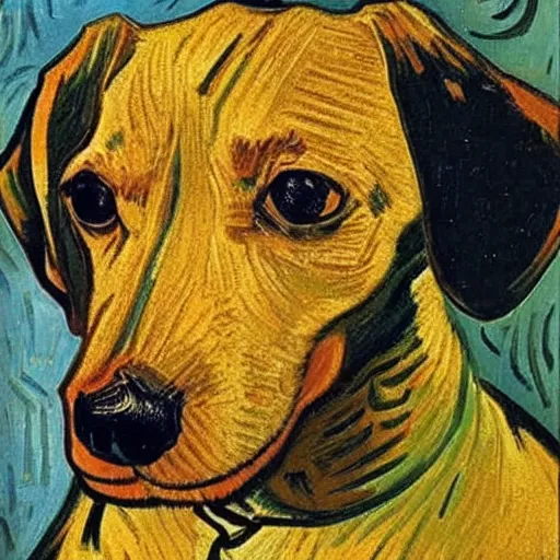 Image similar to Portrait of a dachshund, Vincent Van Gogh
