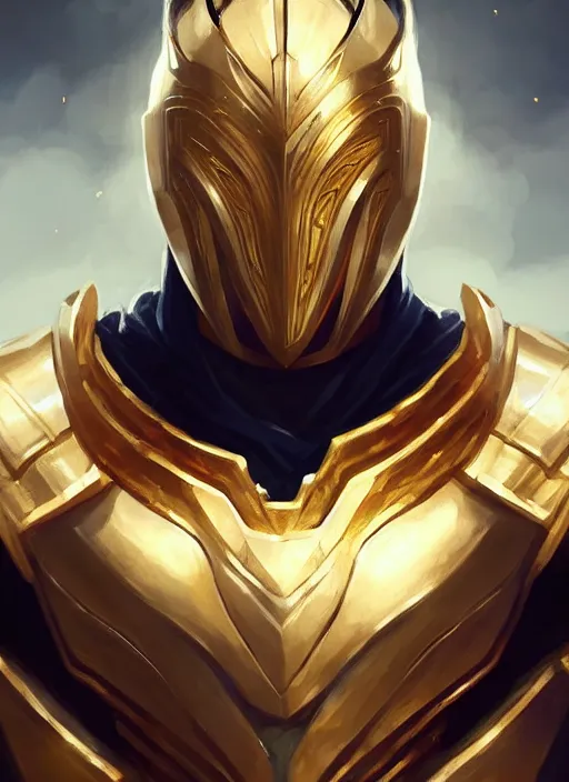 Prompt: a god like human, gold armour, white skin, male, portrait, sharp focus, digital art, concept art, detailed, post processed, dynamic lighting, trending on artstation, by emylie boivin and rossdraws