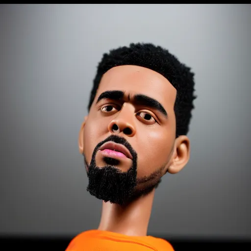 Prompt: detailed studio photography of a close up claymation action figure of j cole, highly detailed, breathtaking, uhd resolution, beautiful lighting, studio light, extremely detailed, 8 5 mm shot, photorealistic, hyperrealistic