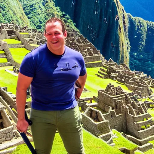 Image similar to Shrek at machu picchu