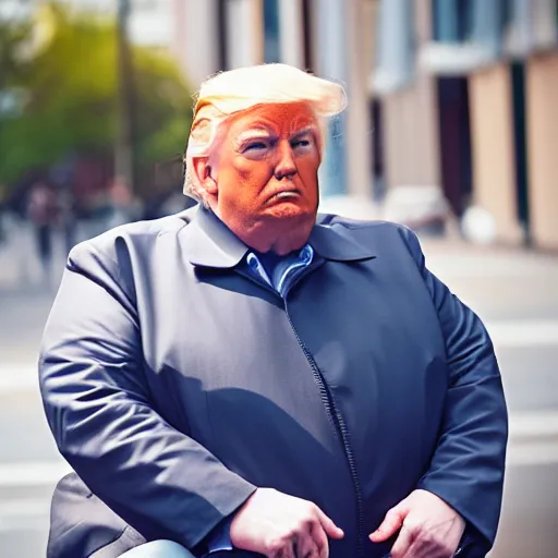 Image similar to Obese Donald Trump, XF IQ4, 150MP, 50mm, F1.4, ISO 200, 1/160s, natural light