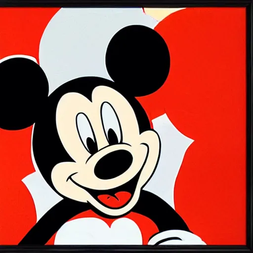Prompt: abstract art featuring mickey mouse