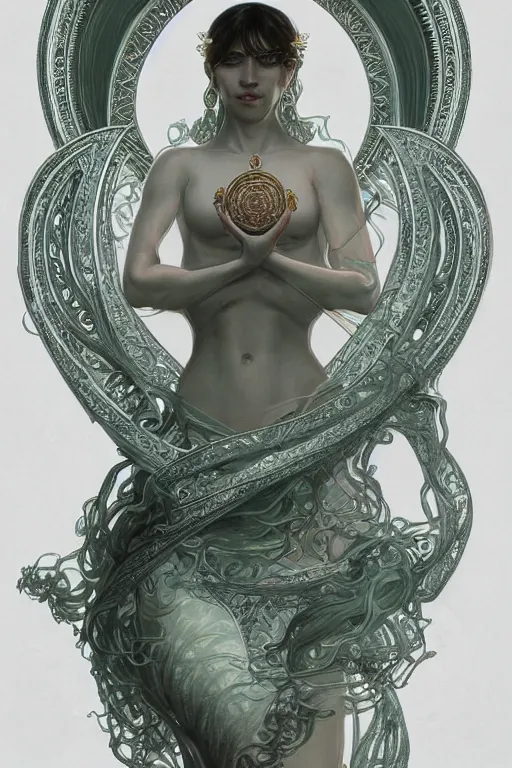 Prompt: ultra realistic illustration, a jade statue of sacred geometry, intricate, elegant, highly detailed, digital painting, artstation, concept art, smooth, sharp focus, illustration, art by artgerm and greg rutkowski and alphonse mucha