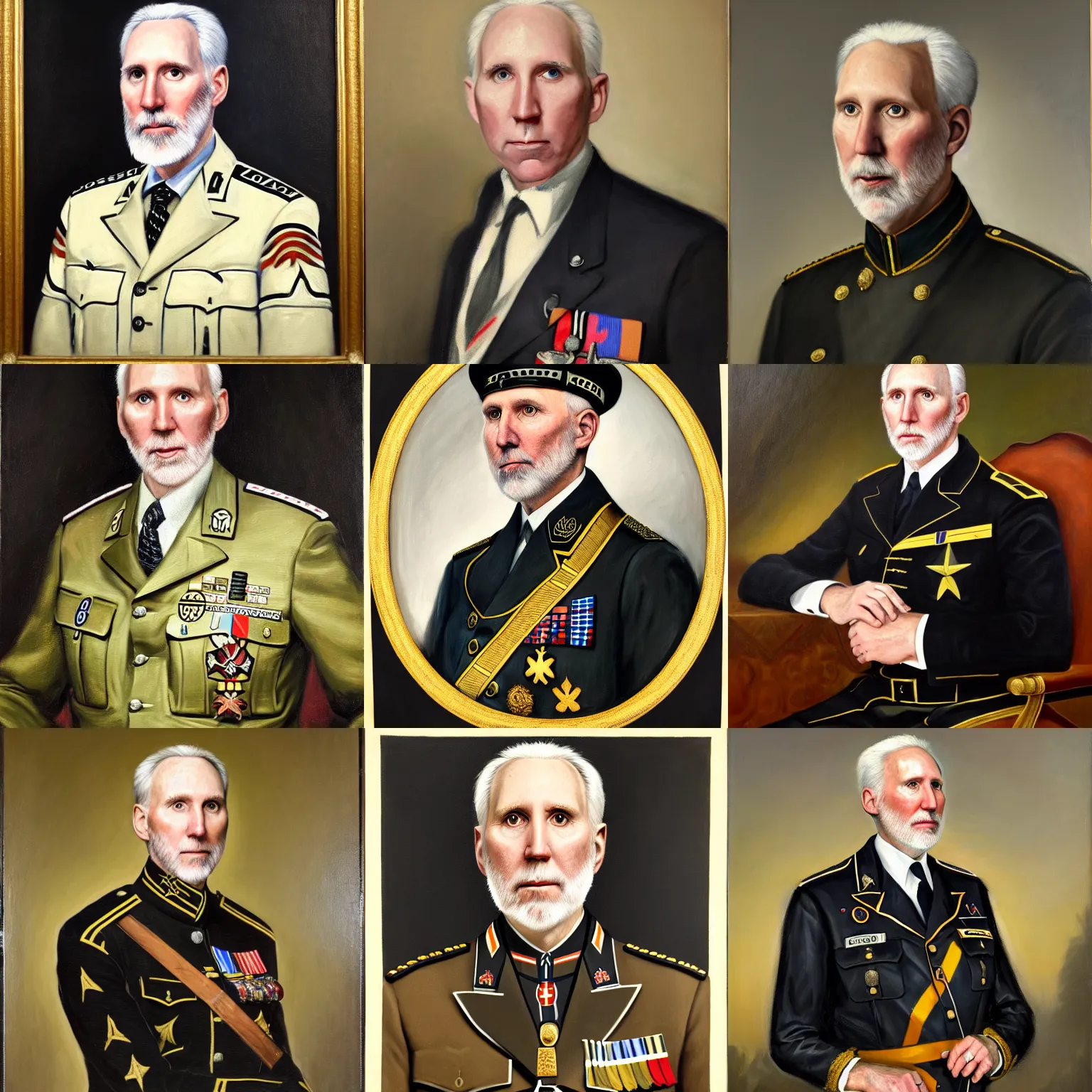 Prompt: official portrait of german chancellor gregg popovich, 1 9 3 5, in militaristic garb. oil on canvas by william sidney mount, national archives, trending on artstation