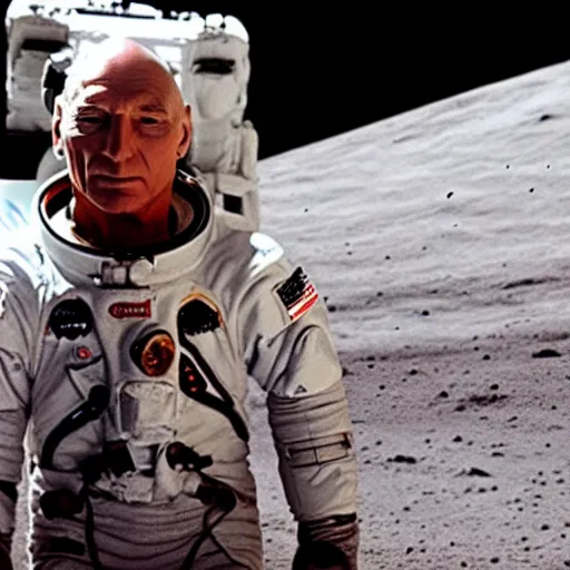 Prompt: picard on the moon eating tacos, ultra realistic, cinematic