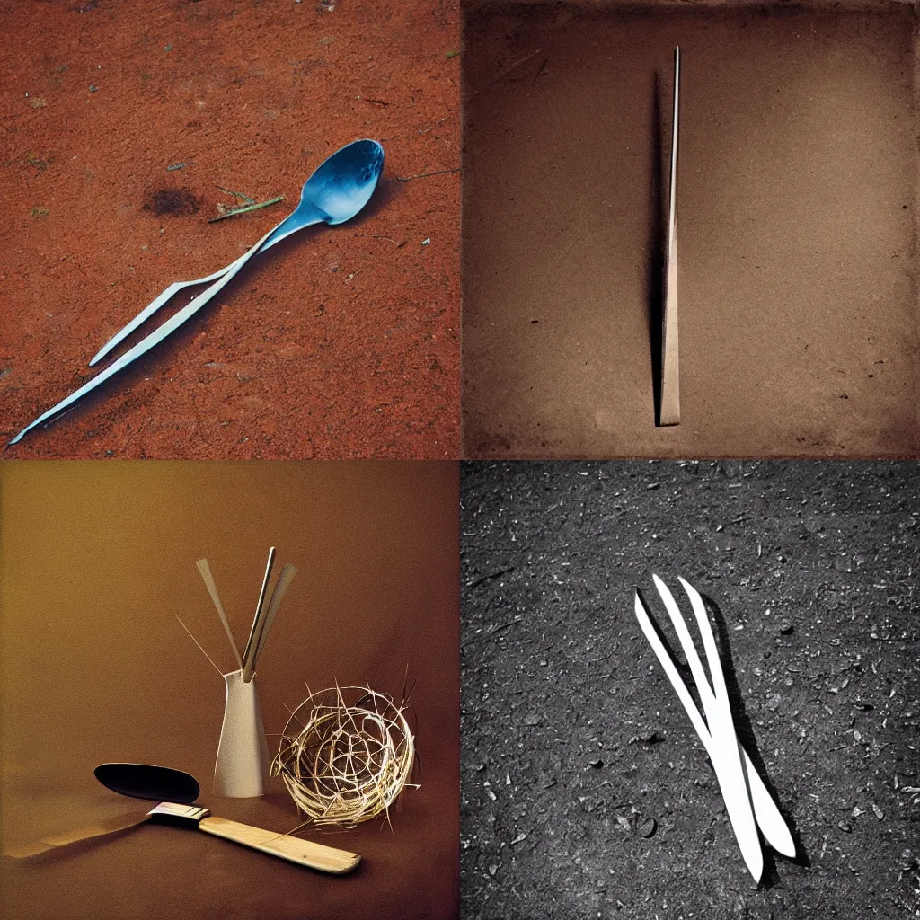 Prompt: pitchfork, still life