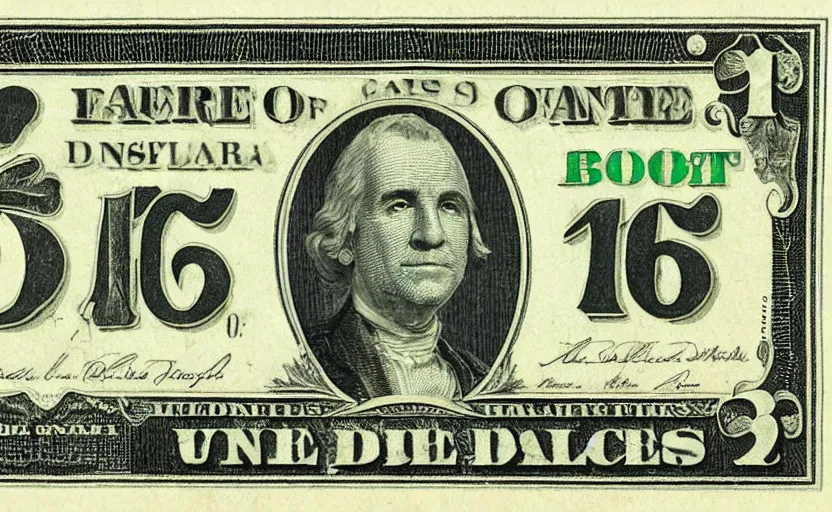 Image similar to rectangular photograph of four dollar u. s. currency note featuring steve martin