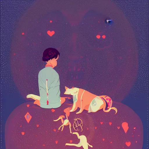 Image similar to unconditional love, by James Gilleard and Victo Ngai