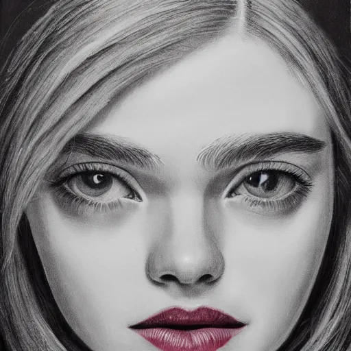 Prompt: professional painting of Elle Fanning in the style of Johfra Bosschart, head and shoulders portrait, symmetrical facial features, smooth, sharp focus, illustration, intricate, stormy weather, extremely detailed masterpiece,