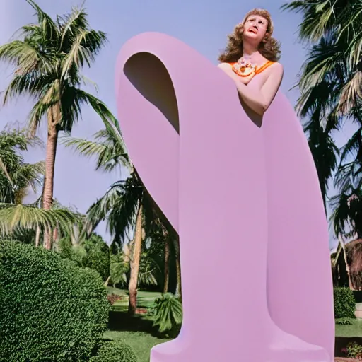 Image similar to sigma 8 5 mm f / 1. 4, monumental pale violet by slim aarons. a performance art of a young woman holding an orange