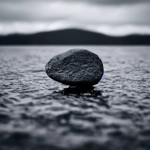 Image similar to dslr photo of a large lake with ripples from a pebble skimming across the water, full bodied portrait, artgerm, artstation, very high quality effects, intricate details,, extremely high quality, moody lighting, real camera, real photo, photography by deviantart, 8 k, full subject in shot