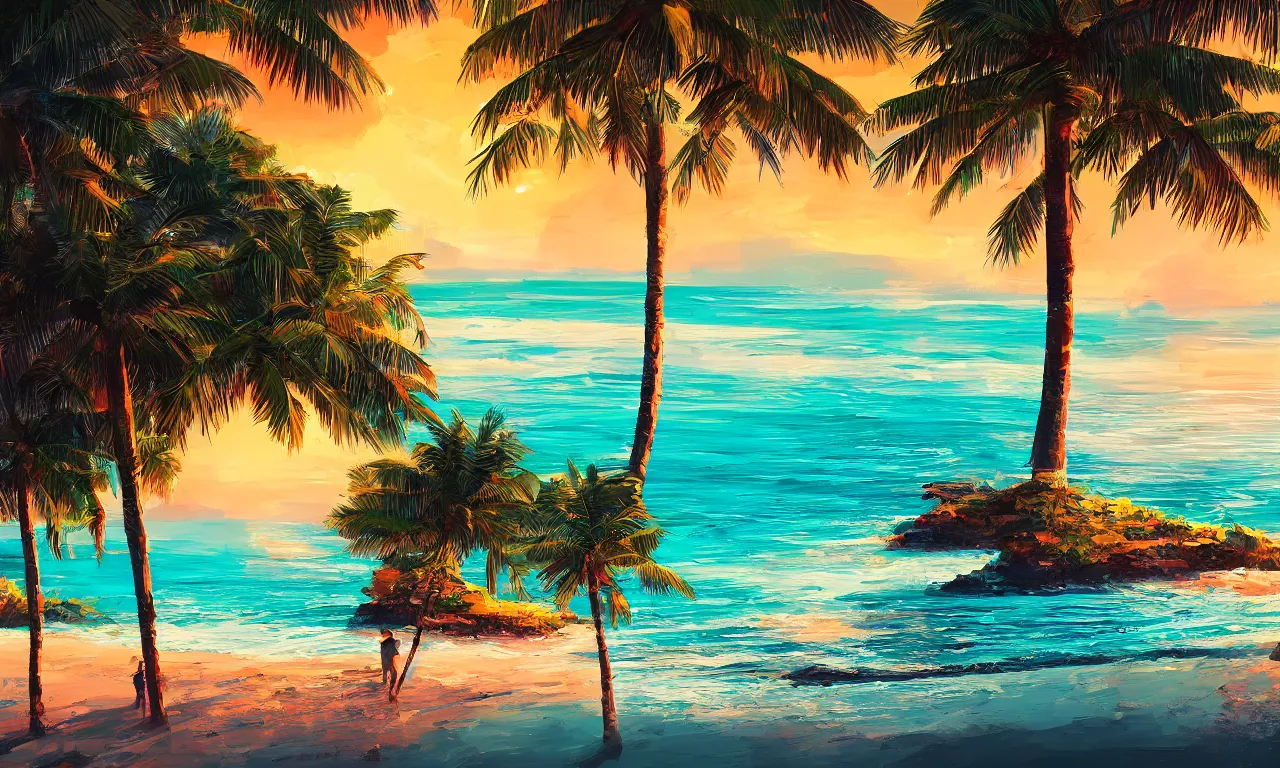 Image similar to paradise beach by alena aenami artworks in 4 k