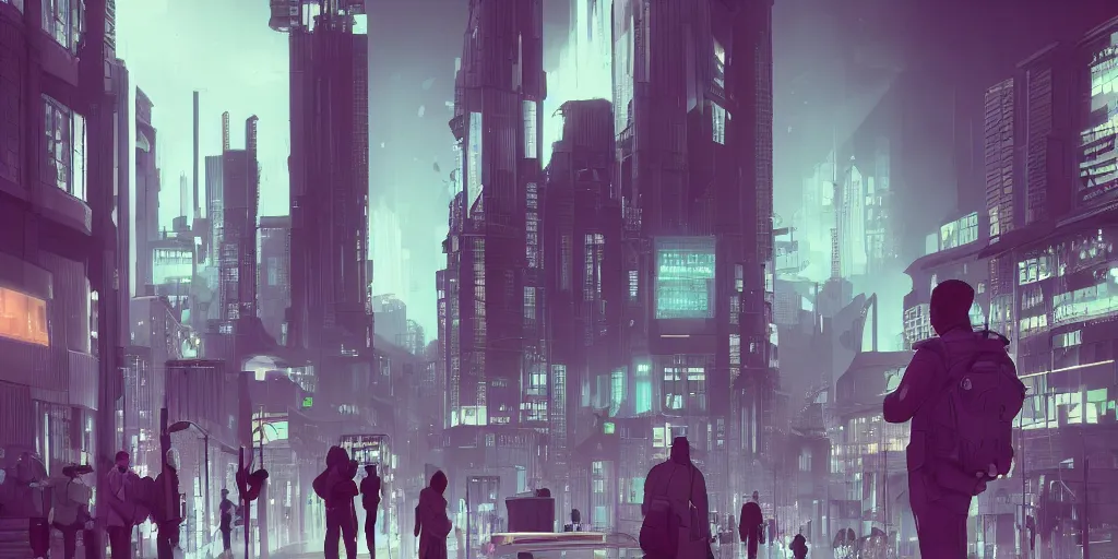 Image similar to orwellian metropolitan city with citizens staring at their phones walking on the street by kilian eng, by good smile company, high detail, digital art, industrial art style, death stranding art style, cinematic lighting, artstation, cgsociety, unreal engine 5 render, octane render, 3 5 mm film grain