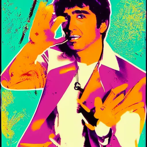 Image similar to tony montana, pop art