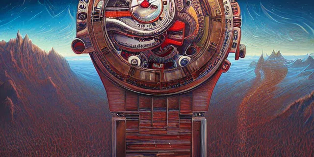 Image similar to painting hyperdetailed watch face by dan seagrave and tomasz alen kopera and simon stahlenhag