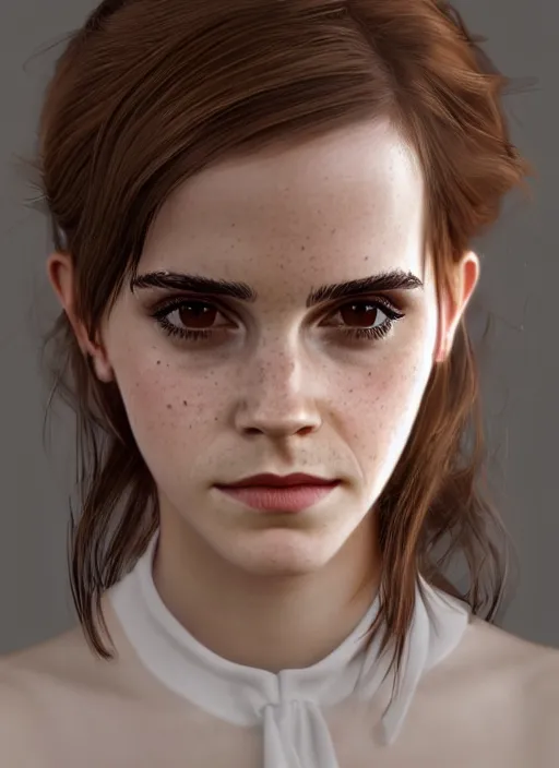 Image similar to portrait of emma watson by musi, featured on artstation, octane render