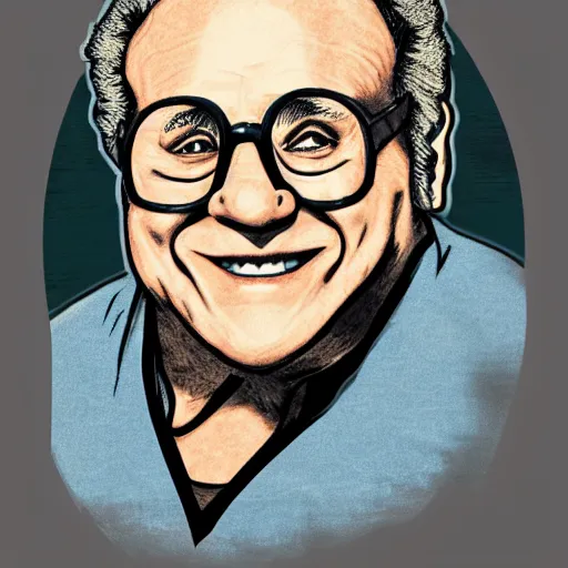 Image similar to danny devito as mega man, bust portrait
