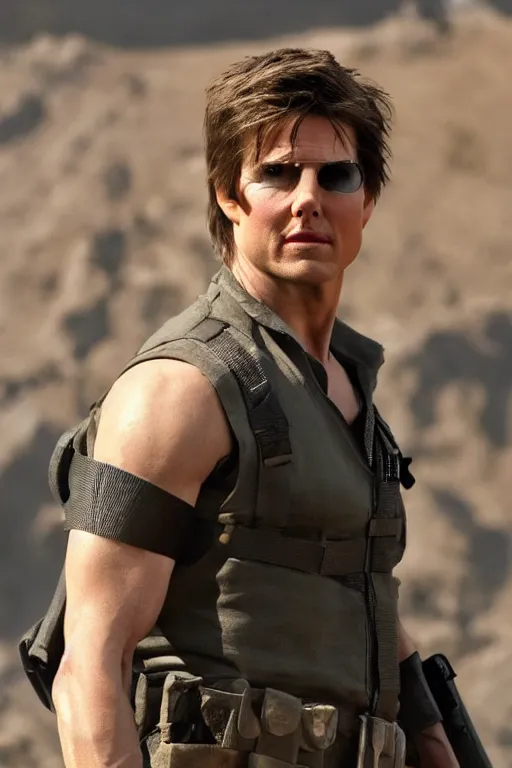 Prompt: Tom Cruise as Solid Snake