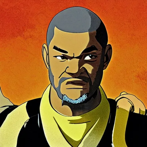 Image similar to Laurence Fishburne in Avatar: the last airbender, designed by Bryan Konietzko